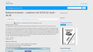 
                            12. Batterie ersetzen - codieren mit VCDS für Audi - A6 4F | A6-Wiki