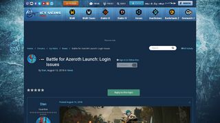 
                            9. Battle for Azeroth Launch: Login Issues - News - Icy Veins Forums