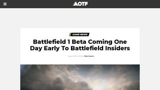 
                            13. Battlefield 1 Beta Coming One Day Early To Battlefield Insiders | Attack ...