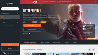 
                            11. Battlefield™ 1 for PC | Origin