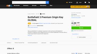 
                            12. Battlefield 3 Premium Origin Key GLOBAL - G2A.COM