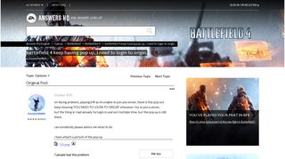 
                            6. battlefield 4 keep having pop up, i need to login to origin, - Answer HQ