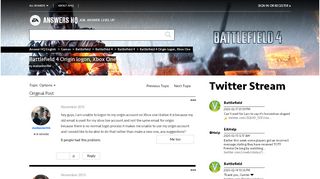 
                            3. Battlefield 4 Origin logon, Xbox One - Answer HQ