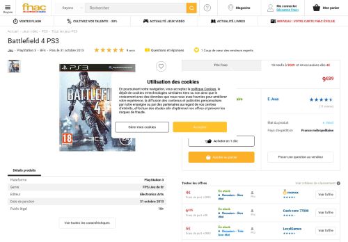 
                            8. Battlefield 4 PS3 - Jeux vidéo - Achat & prix | fnac