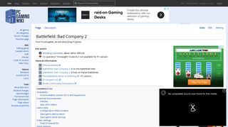 
                            12. Battlefield: Bad Company 2 - PCGamingWiki PCGW - bugs, fixes ...