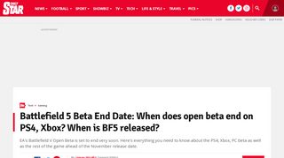 
                            12. Battlefield Beta End Date: When does BF5 open beta end on PS4 ...