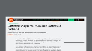 
                            11. Battlefield Play4Free: more like Battlefield Cash4EA | Ars Technica