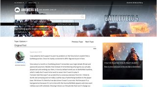 
                            7. Battlelog auto login removed - Answer HQ