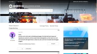 
                            13. Battlelog einloggen funktioniert nicht - Answer HQ - EA Answers HQ