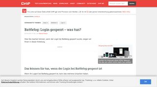 
                            10. Battlelog: Login gesperrt – was tun? - CHIP