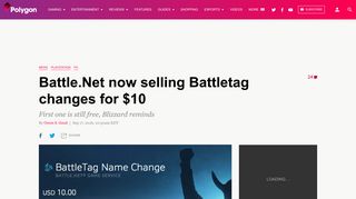 
                            11. Battle.Net now selling Battletag changes for $10 - Polygon