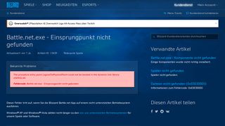 
                            4. Battle.net.exe - Einsprungpunkt nicht gefunden - Blizzard-Kundendienst