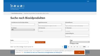 
                            2. BAuA - Datenbank der gemeldeten Biozidprodukte (offene Suche ...