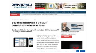 
                            9. Baudokumentation & Co: Aus DefectRadar wird PlanRadar |