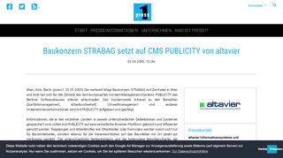 
                            12. Baukonzern STRABAG setzt auf CMS PUBLICITY von altavier - press1
