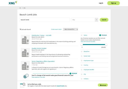 
                            12. Bausch Lomb: Aktuelle Jobs | XING Stellenmarkt