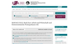 
                            11. BAWAG PSK Bank fuer Arbeit und Wirtschaft und ... - FCA register