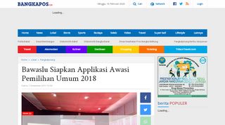 
                            6. Bawaslu Siapkan Applikasi Awasi Pemilihan Umum 2018 - Bangka Pos