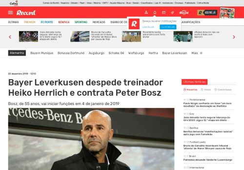 
                            8. Bayer Leverkusen despede treinador Heiko Herrlich e contrata Peter ...