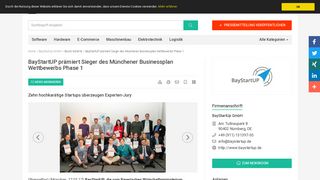 
                            10. BayStartUP prämiert Sieger des Münchener Businessplan ...