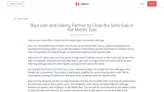 
                            11. Bayt.com and Udemy Partner to Close the Skills Gap in the Middle East