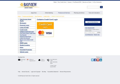 
                            12. Bayview Credit Union - Collabria Credit Card Login