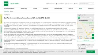 
                            9. BayWa übernimmt Agrarhandelsgeschäft der HAGRO GmbH ...