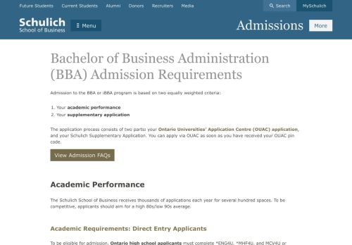 
                            8. (BBA) Admission Requirements - Schulich School of Business - York ...