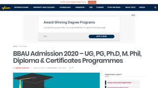 
                            5. BBAU Admission 2018 – UG, PG, Ph.D, M. Phil, Diploma & Certificates ...