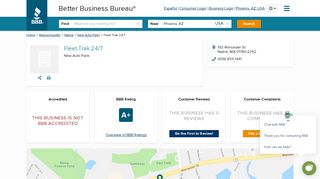 
                            12. BBB Business Profile | Fleet Trak 24/7 - Better Business Bureau