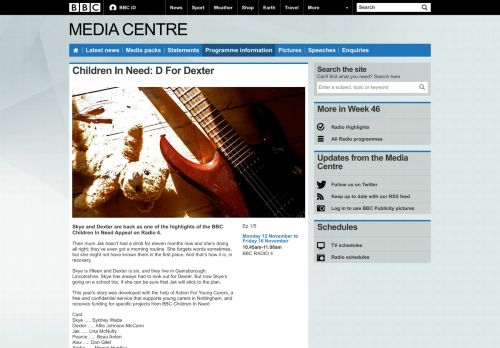 
                            12. BBC - Children In Need: D For Dexter - Media Centre