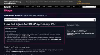 
                            10. BBC iPlayer Help - How do I sign in to BBC iPlayer on my connected ...