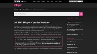 
                            11. BBC iPlayer Help - LG BBC iPlayer Certified Devices