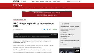 
                            3. BBC iPlayer login will be required from 2017 - BBC News