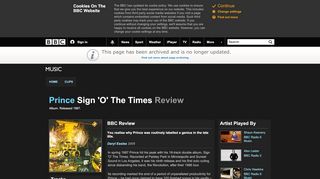 
                            12. BBC - Music - Review of Prince - Sign 'O' The Times