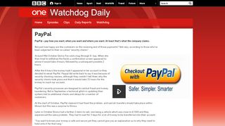 
                            10. BBC One - Watchdog Daily - PayPal