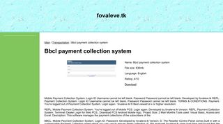 
                            7. Bbcl payment collection system download - fovaleve.tk