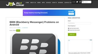 
                            7. BBM (Blackberry Messenger) Problems on Android - JoyofAndroid.com