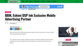 
                            13. BBM, Eskimi DSP Ink Exclusive Mobile Advertising Partner – Nigerian ...