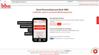 
                            11. BBN SMS: Bulk SMS Gateway, API and Website for Nigeria