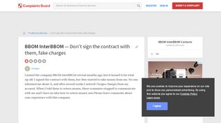 
                            11. BBOM InterBBOM - Don't sign the contract with them, fake charges ...