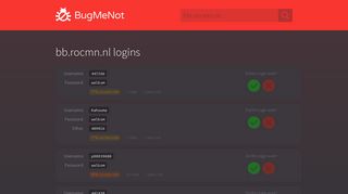 
                            11. bb.rocmn.nl logins - BugMeNot