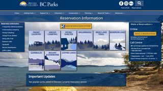 
                            7. BC Parks Reservation Service - Government of B.C.