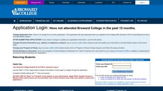 
                            12. BC - Returning Student Application Logon - Broward College