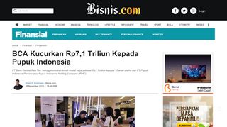 
                            13. BCA Kucurkan Rp7,1 Triliun Kepada Pupuk Indonesia - Finansial