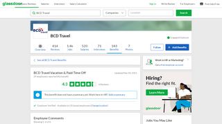 
                            8. BCD Travel Employee Benefit: Vacation & Paid Time Off | Glassdoor