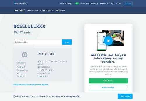 
                            6. BCEELULLXXX BIC / SWIFT Code - Banque Et Caisse Depargne De ...