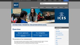 
                            9. BCIT : : International Credential Evaluation Service (ICES) : : Overview