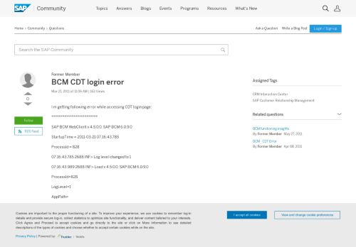 
                            11. BCM CDT login error - archive SAP