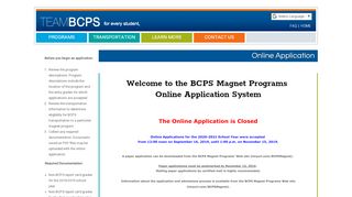 
                            5. BCPS Magnet Programs: Online Application